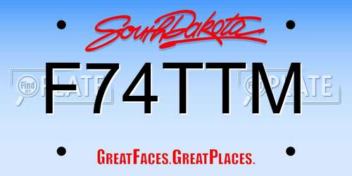 F74TTM South Dakota License Plate