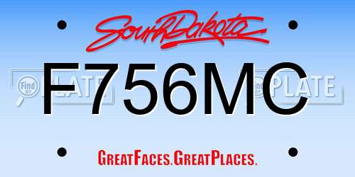 F756MC South Dakota License Plate