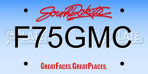 F75GMC South Dakota License Plate