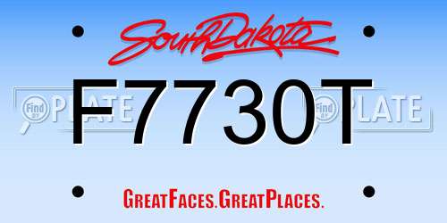 F7730T South Dakota License Plate
