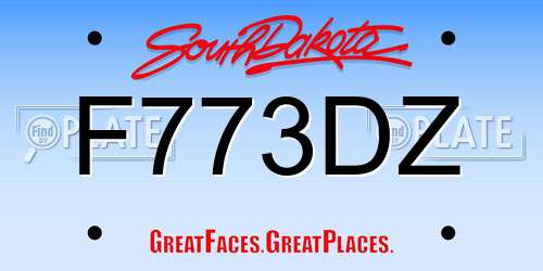 F773DZ South Dakota License Plate