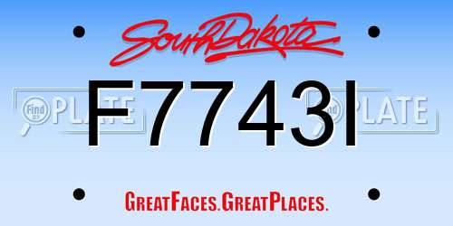 F7743I South Dakota License Plate