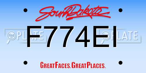 F774EI South Dakota License Plate