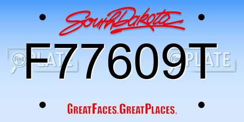 F77609T South Dakota License Plate