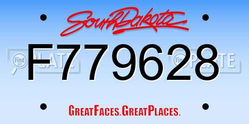 F779628 South Dakota License Plate