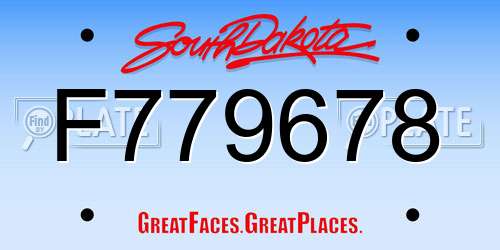 F779678 South Dakota License Plate