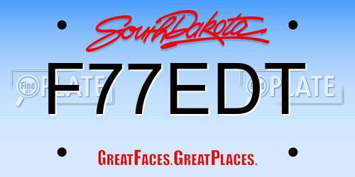 F77EDT South Dakota License Plate