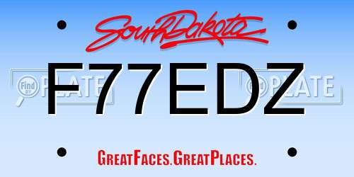 F77EDZ South Dakota License Plate