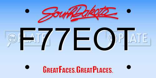 F77EOT South Dakota License Plate