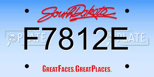 F7812E South Dakota License Plate