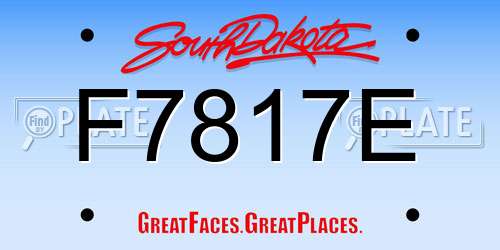F7817E South Dakota License Plate