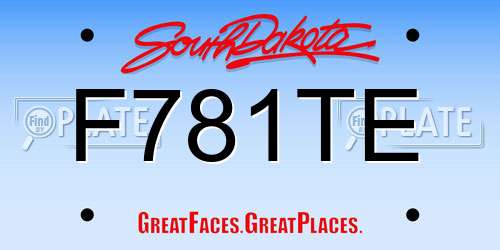 F781TE South Dakota License Plate