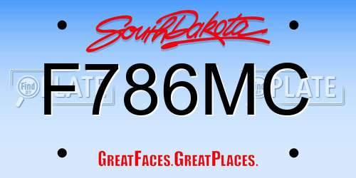 F786MC South Dakota License Plate