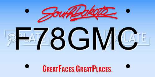 F78GMC South Dakota License Plate