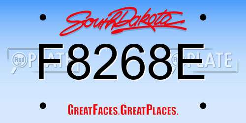F8268E South Dakota License Plate