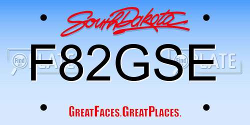 F82GSE South Dakota License Plate