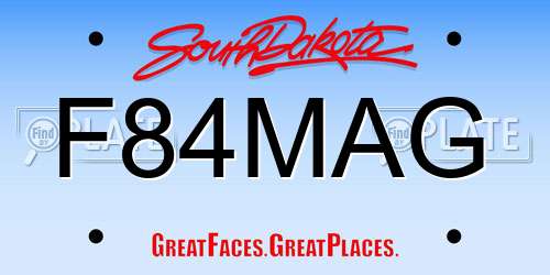 F84MAG South Dakota License Plate