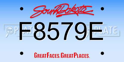 F8579E South Dakota License Plate