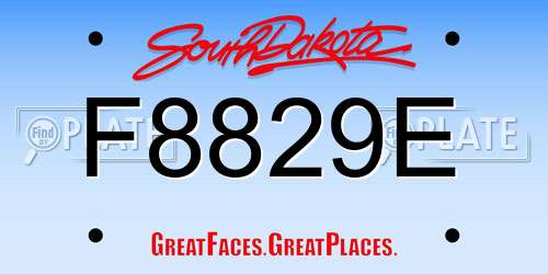 F8829E South Dakota License Plate