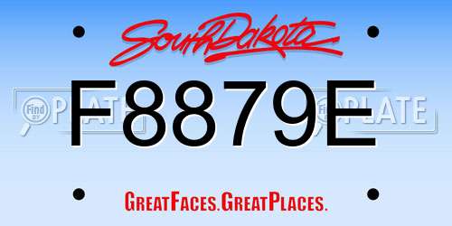 F8879E South Dakota License Plate