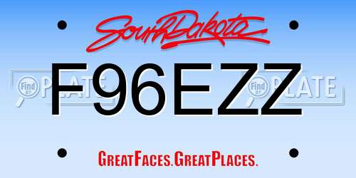 F96EZZ South Dakota License Plate