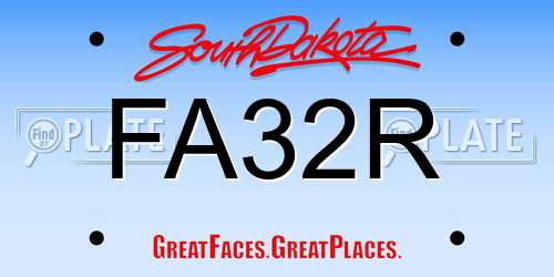 FA32R South Dakota License Plate