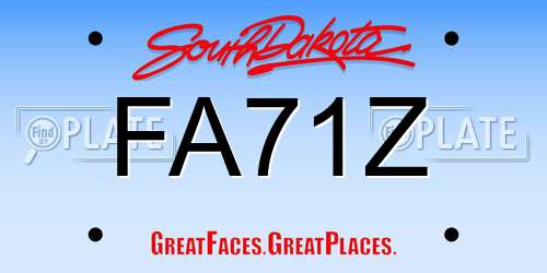 FA71Z South Dakota License Plate