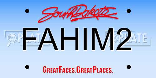 FAHIM2 South Dakota License Plate