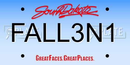 FALL3N1 South Dakota License Plate