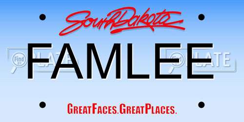 FAMLEE South Dakota License Plate