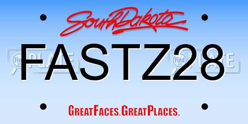 FASTZ28 South Dakota License Plate