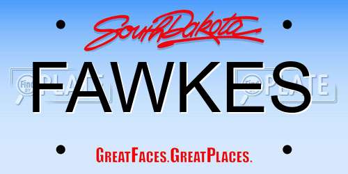FAWKES South Dakota License Plate