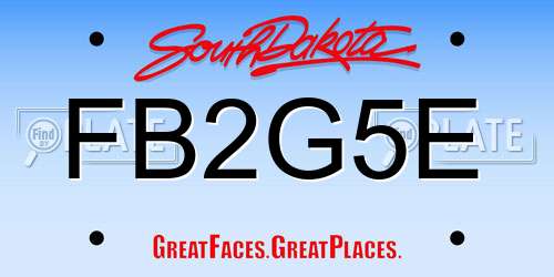 FB2G5E South Dakota License Plate