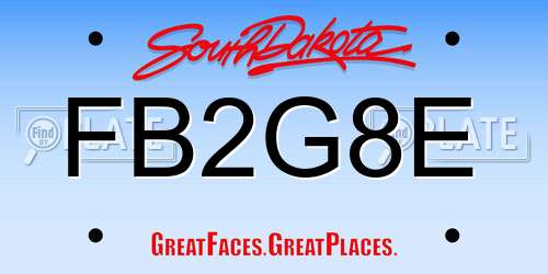 FB2G8E South Dakota License Plate