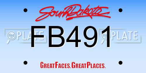 FB491 South Dakota License Plate