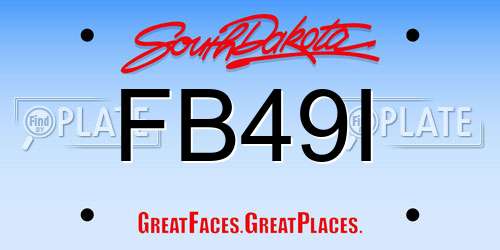 FB49I South Dakota License Plate