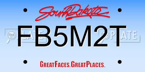 FB5M2T South Dakota License Plate