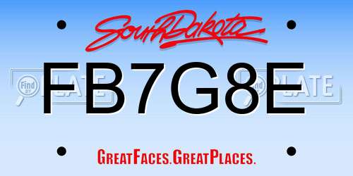 FB7G8E South Dakota License Plate