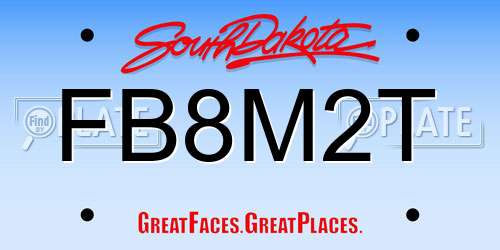 FB8M2T South Dakota License Plate