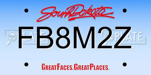 FB8M2Z South Dakota License Plate