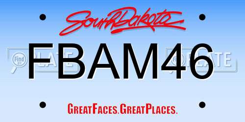 FBAM46 South Dakota License Plate