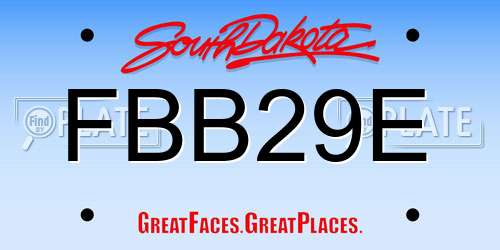FBB29E South Dakota License Plate