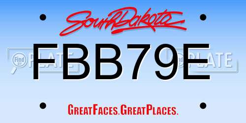 FBB79E South Dakota License Plate
