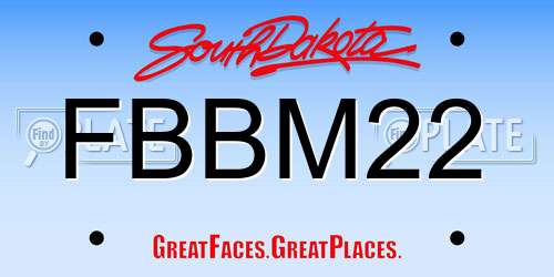 FBBM22 South Dakota License Plate