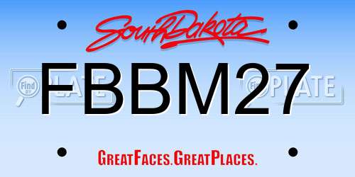 FBBM27 South Dakota License Plate
