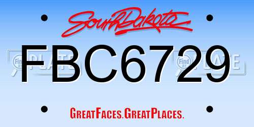 FBC6729 South Dakota License Plate