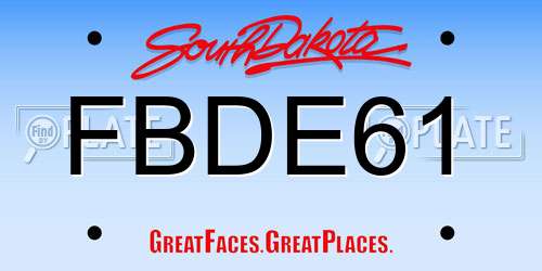 FBDE61 South Dakota License Plate
