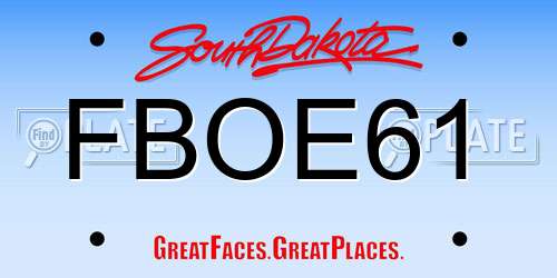 FBOE61 South Dakota License Plate