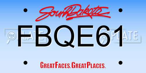 FBQE61 South Dakota License Plate