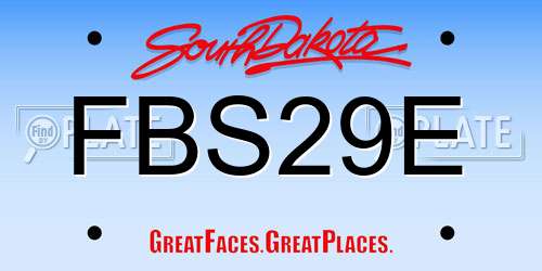 FBS29E South Dakota License Plate